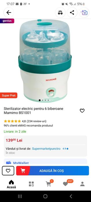 Sterilizator biberoane