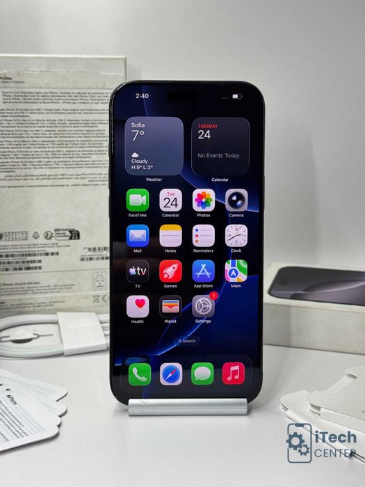 iPhone 16 Pro MAX, 256GB, Black, 92% батерия, ОТЛИЧЕН, 1г. ГАРАНЦИЯ!