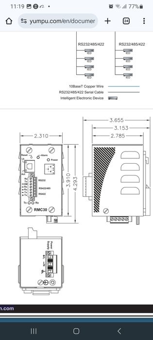 Serial- to -Ethernet converter RUGGEDCOM RMC30 siemens