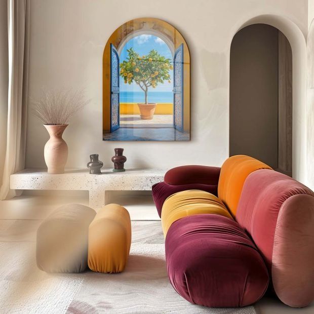 100см! Огромна стъклена картина