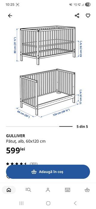 Pătuț ikea bebe gulliver