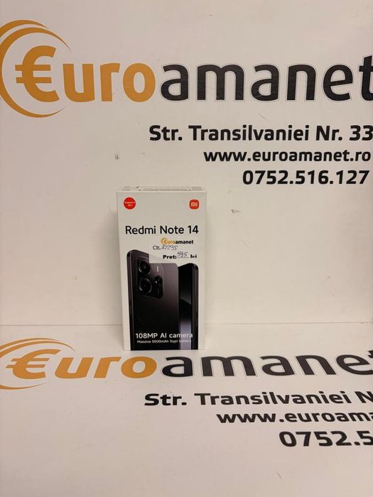 Telefon Xiaomi Redmi Note 14, 8GB RAM, 256GB, Midnight Black -T-