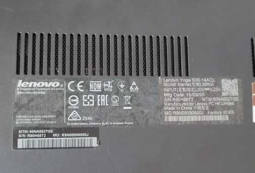 Laptop Lenovo yoga 500-14ibd /i3-5005u/4Gb ram touchi screen