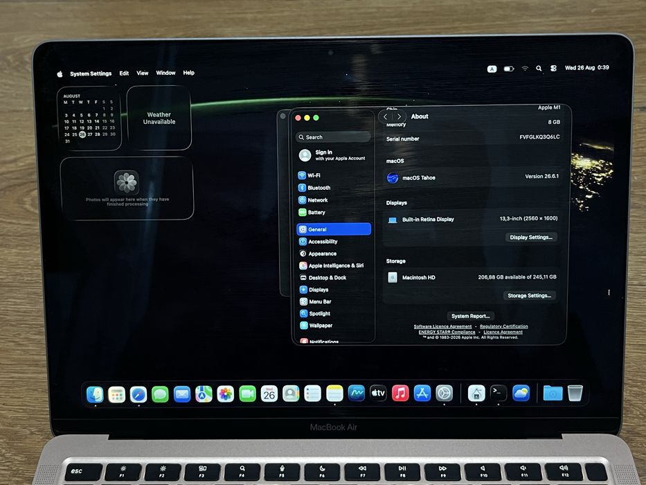 Macbook Air 13 2020 M1 8GB, 256GB SSD, 86% живот на батерията