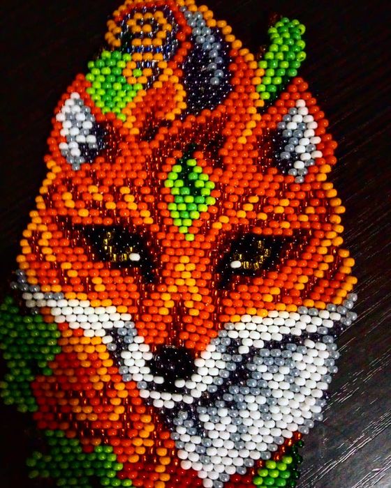 Лиса плетение бисером