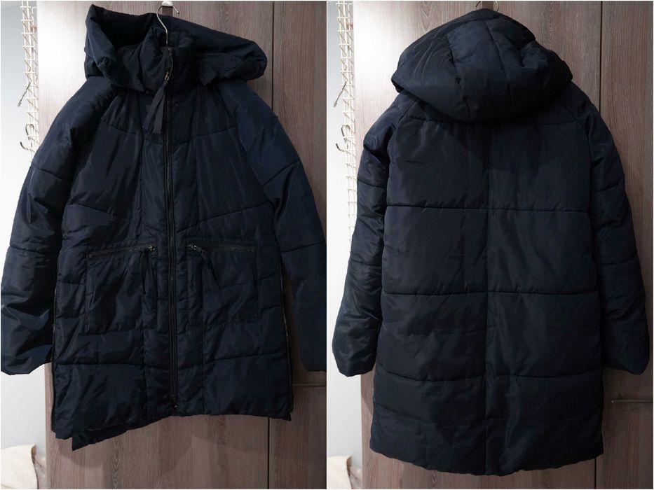 Armani Jeans Оригинално модерно пухено яке като ново Размер S Цвят син