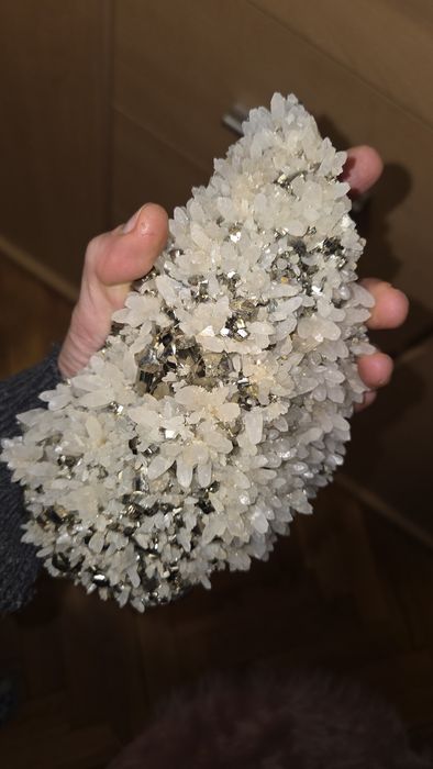 Floare de mina,Cavnic,Cuart laptos cu pirita.