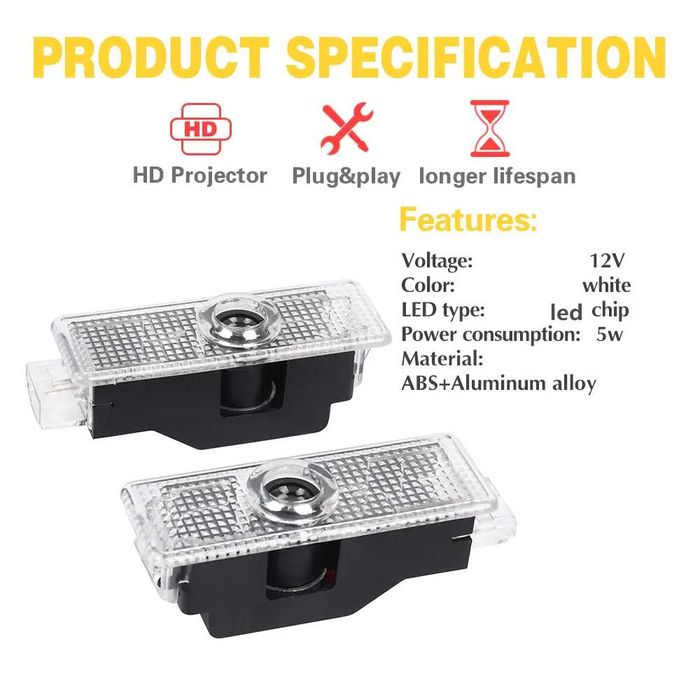 LED Светещо Лого проектор за врата Автомобил Кола BMW БМВ (2бр)