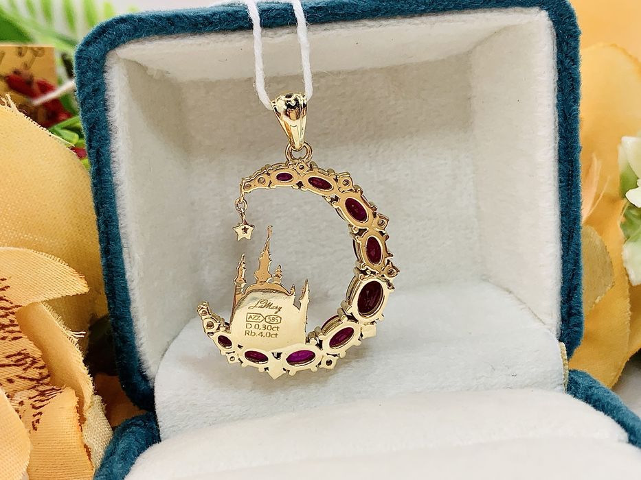 Дизайнерский золотой кулон – Мусульманский полумесяц