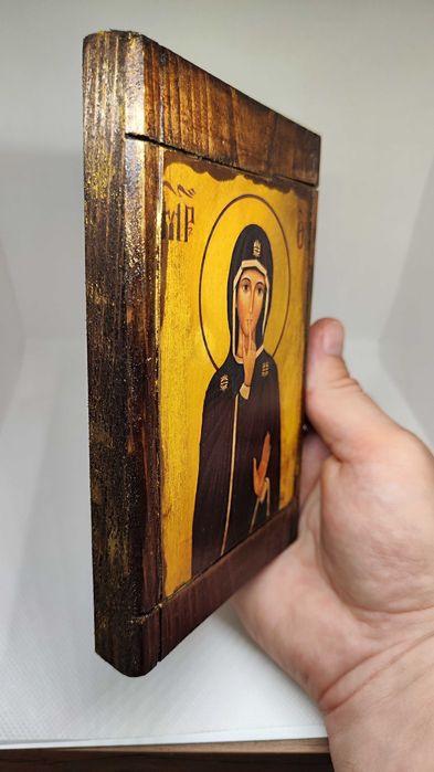 Икона на Богородица на Мълчанието – ръчна изработка, 10x15 см