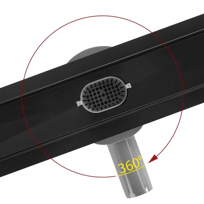 Линеен подов сифон за баня - Черен мат