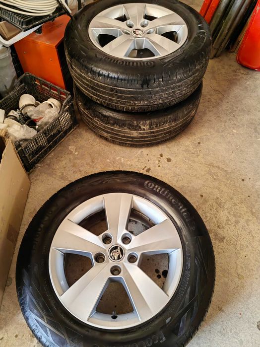 Jante OEM Skoda 16" + cauciucuri vara Continental