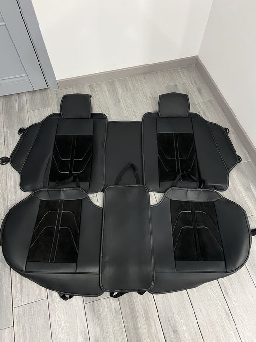 Авточехлы черные комбинированные
