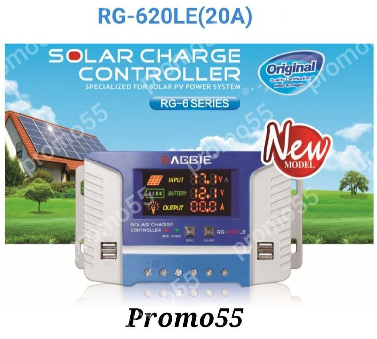 Соларен Контролер 12V/24V PWM 3 USB-2Бр. 20А/30А/60А  за Соларен Панел