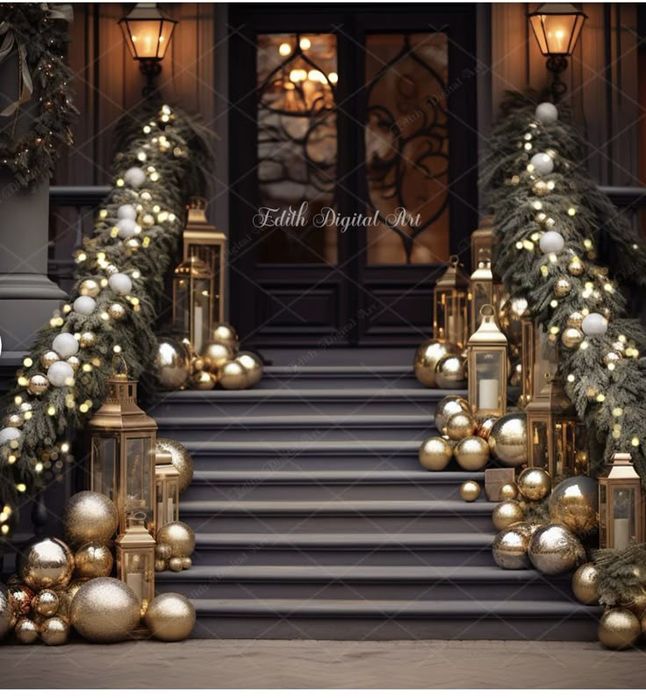 Оформление на новый год входной группы.