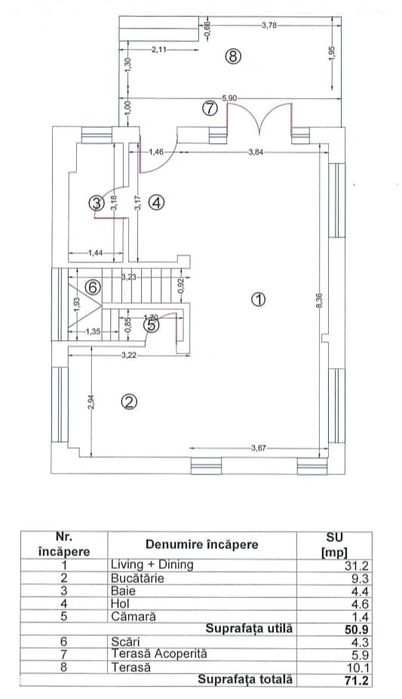 Casă noua P+1 Otopeni Central, 136 mp, 3 dormitoare, curte, parcare