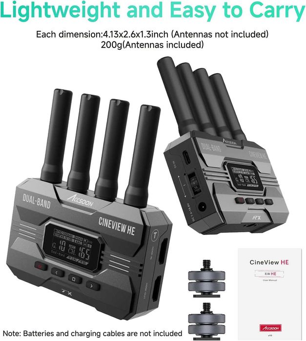 Accsoon CineView HE Безжична видео система HDMI Dual-Band, 350м обхват