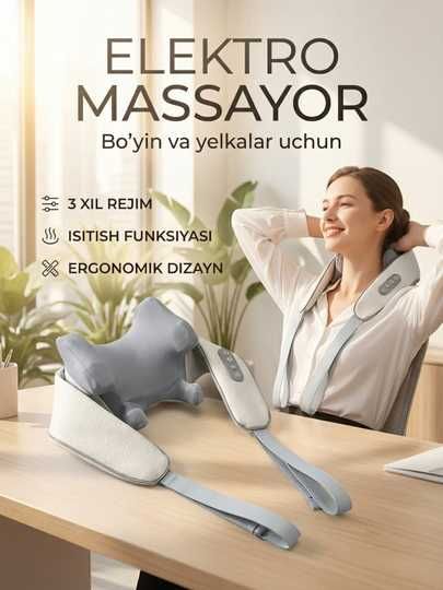 Bo‘yin  yelka MASSAJOR isitish funksiyali 3 rejimli uy va ofis uchun