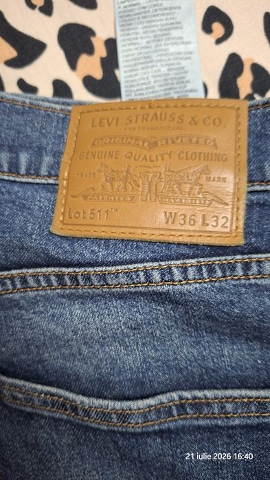 Blugi LEVI'S, Originali, modelul 511,măsura W36L32,albaștri