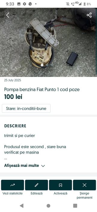 pompa far schimbator motoras punto 1