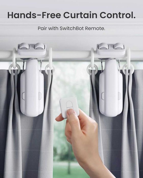 Смарт мотор за перде SwitchBot Curtain 3 + Hub 3