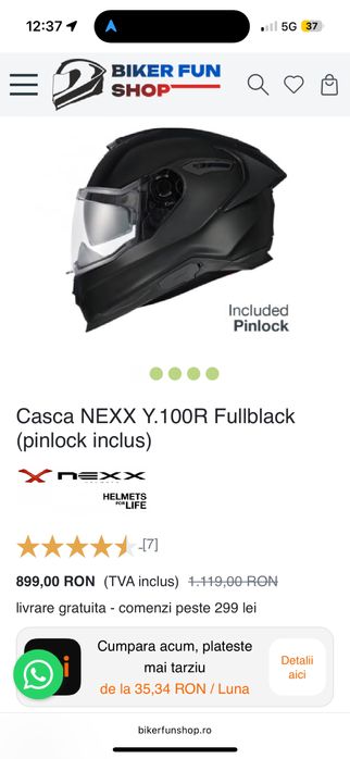 Casca moto NEXX Y100R - Integrala Fullblack