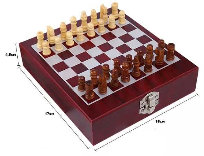 НОВА Луксозна дървена КУТИЯ ЗА ВИНО с 4 аксесоара. СЕТ ЗА ВИНО и ШАХ