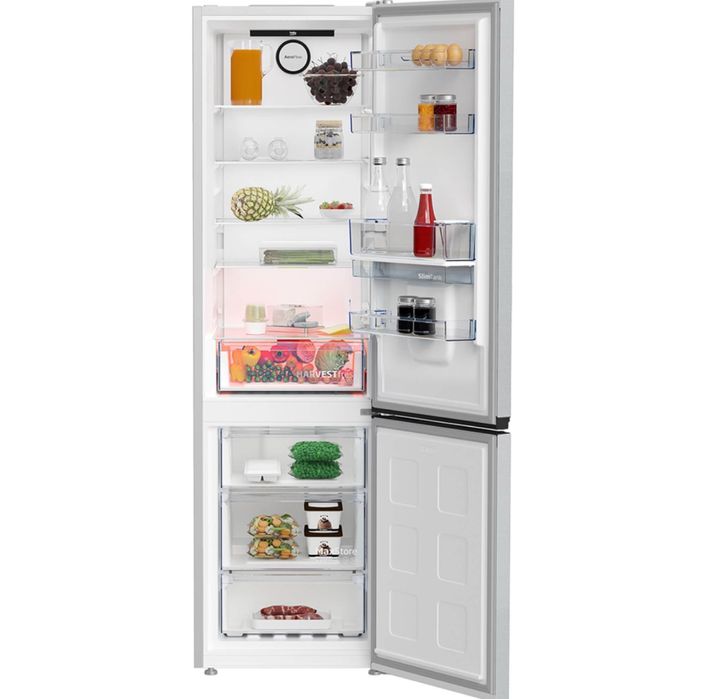 Combina frigorifica BEKO, No Frost, 355 l, 203.5 cm Clasa D gri lucios