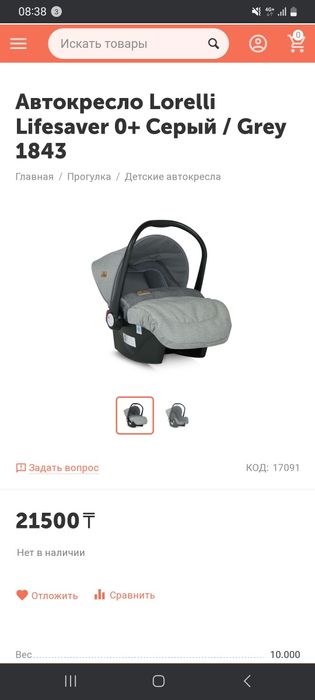 Автокресло для детей