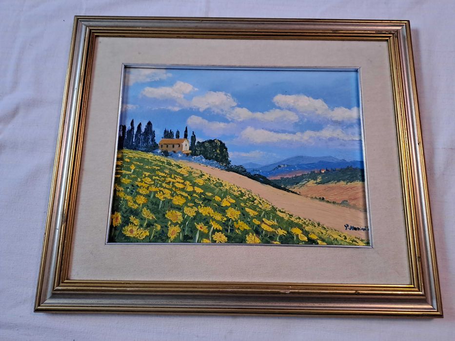 tablou pictura pe panza 58/48 cm semnat P Morini