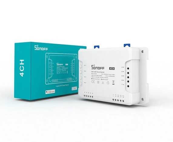 Sonoff 4CH PRO R3- WiFi смарт реле AC/DC с 4 изхода 10A + RFконтр