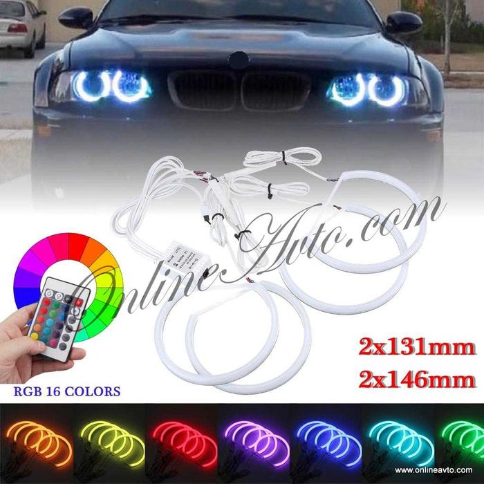 RGB Cotton LED Angel Eyes-Ангелски очи BMW E46,E38,E39,Е36 16 цвята