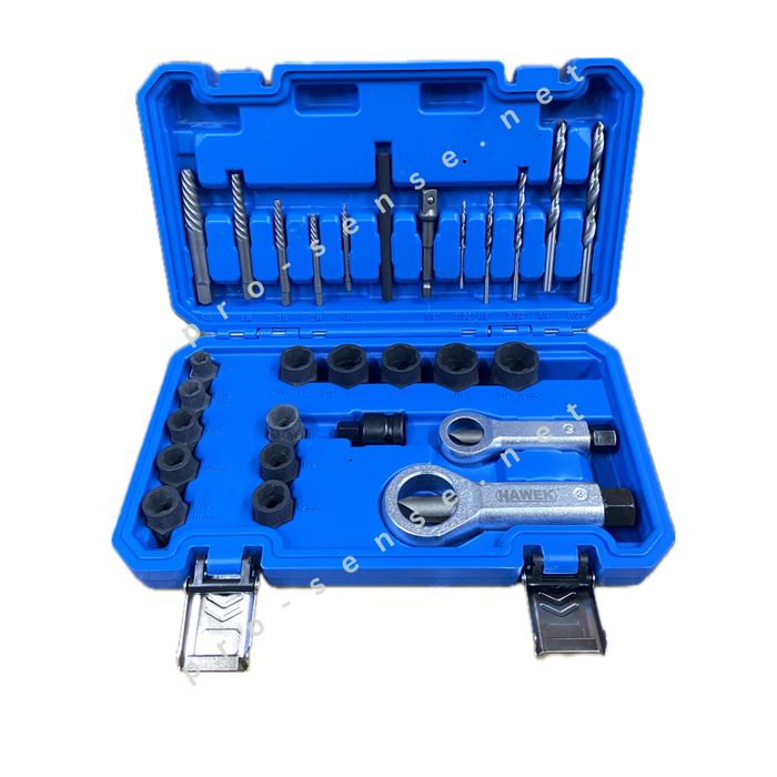 К-т Екстрактори на Болтове, Гайкоцеп и Шпилководачи 28 части HAWEK