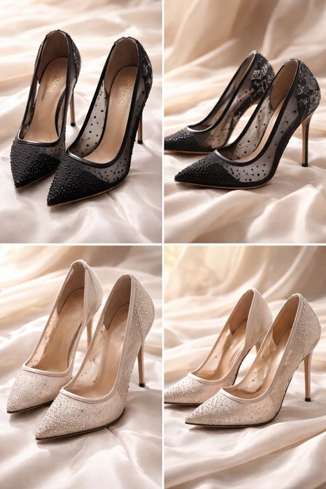 Вечерние туфли со стразами