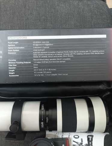 BENOISON 420-800 мм F8.3-16 супер телеобектив с вариометър