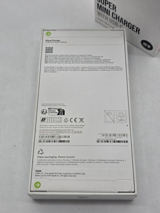 Iphone 17 pro max, Silver, 256gb, GARANTIE, SIGILAT