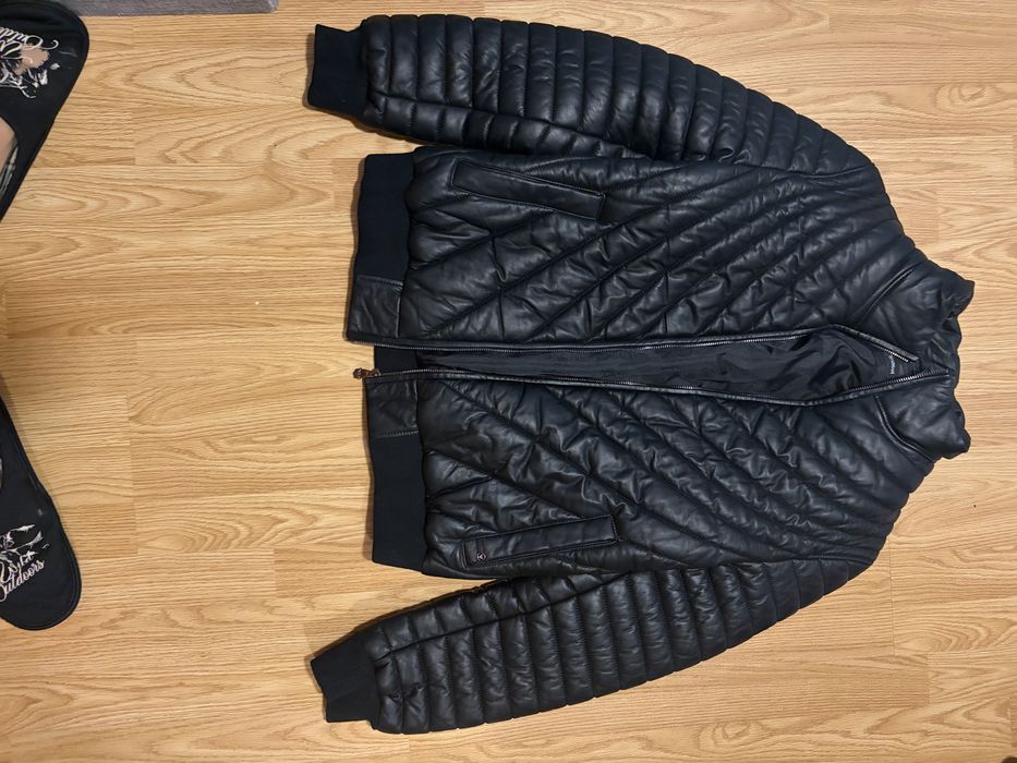 Оригинално Emporio Armani Кожено яке с вата