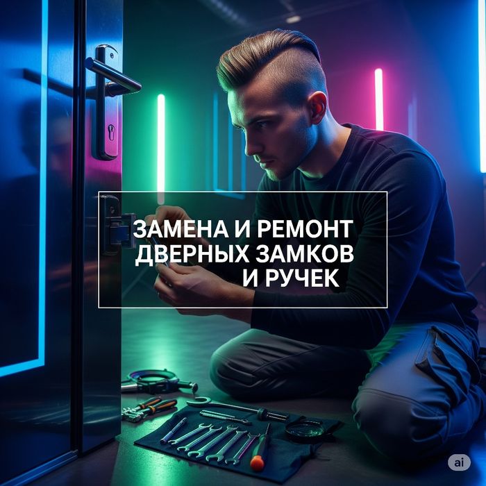 Замена и ремонт дверных замков и ручек. Плотник. Замена сердцевины.