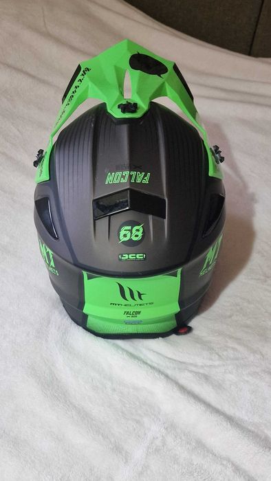 Casca Moto Enduro Falcon System D6 Matt Fluor Green -marimea M