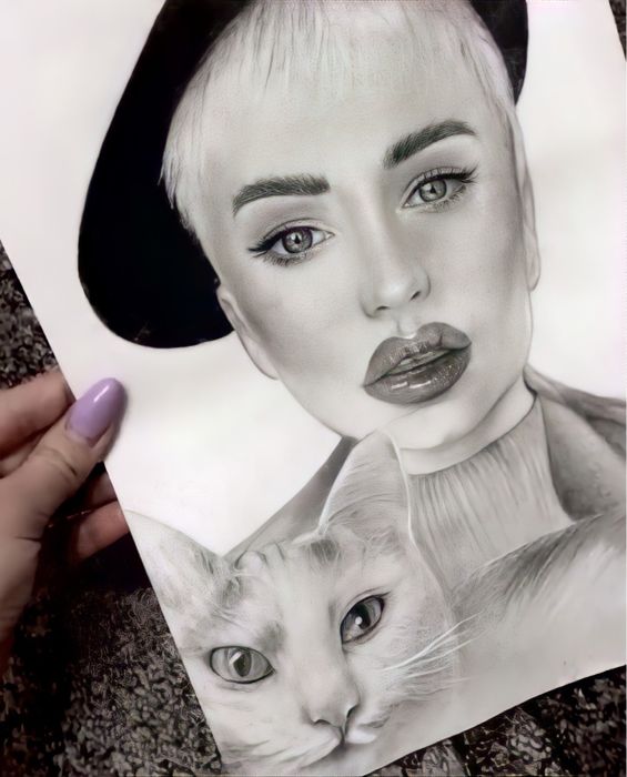 Portret in creion- Cadou Craciun, sarbatori, aniversare, nunta