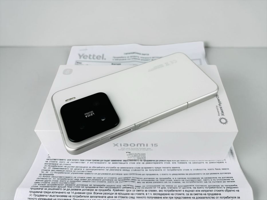 НОВ! Xiaomi 15 5G 256GB 12RAM White 100% Батерия! 3г. Гаранция!