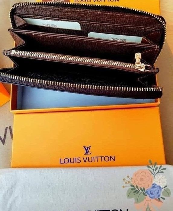 Portofel piele naturala Louis Vuitton,cutie,card,saculet, etichetă