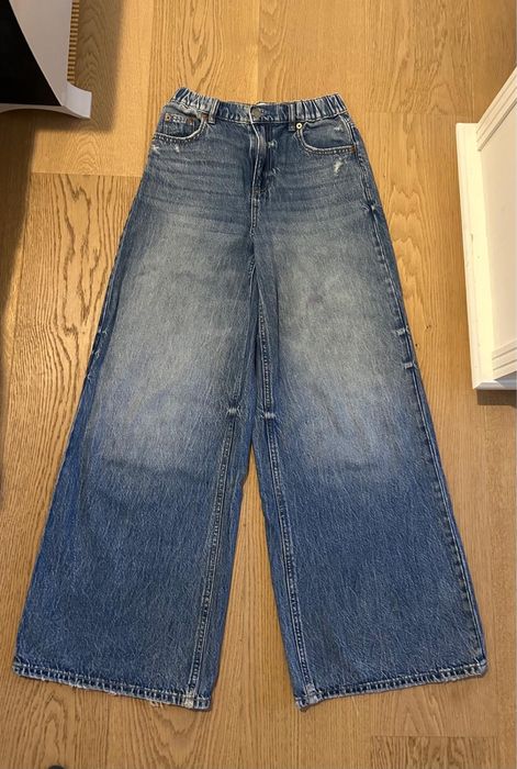 Blugi/ jeans baggy albastri Stradivarius 32