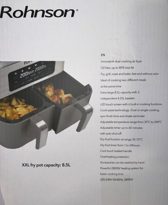 Friteuza Hot Air cu cos dublu Rohnson R2844