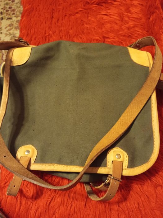 Винтидж чанта- плат с кожа