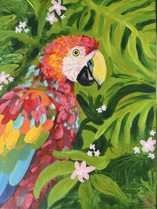 Painting “Parrot in the wild”