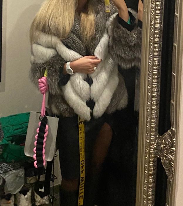 Кожено яке с естествен косъм