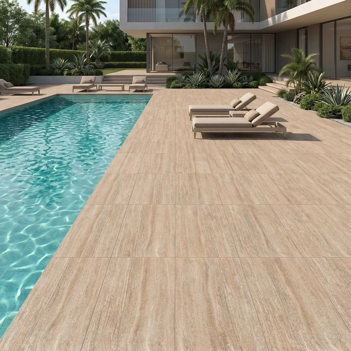 Gresie portelanata Travertine Gold F P 600X1200X8 R Mat 1L