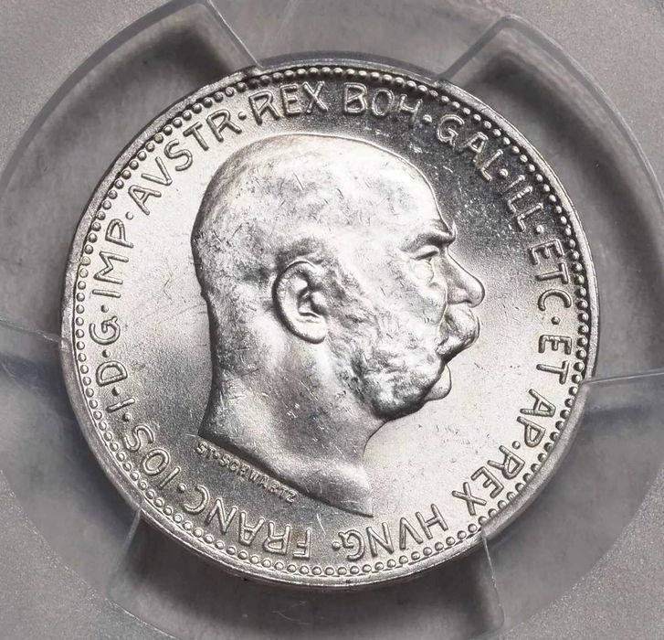 Монета една корона 1915г MS 65 Виена