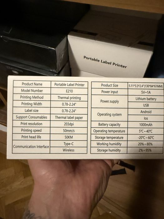 Imprimanta termica pentru etichete, role cadou, cu aplicatie